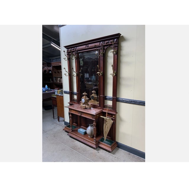 Antique Art Nouveau Walnut Wardrobe, 1900 For Sale - Image 6 of 11