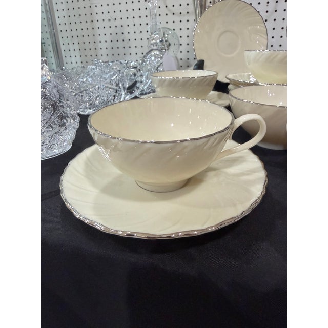 Ceramic Vintage Discontinued Lenox China Weatherly Pattern 24 Pc Set For Sale - Image 7 of 7
