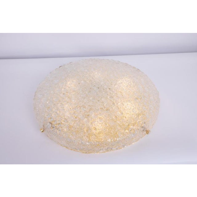 Large Vintage Flush Mount in Ice Glass from Hillebrand, Germany, 1970s For Sale - Image 14 of 16