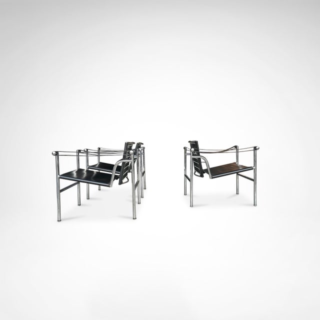 Vintage LC1 Armchair by Le Corbusier for Cassina, 1970s, Set of 3 For Sale - Image 10 of 13
