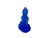 Blue Blue Frosted Crystal Glass Lotus Base 2 Sides Bodhisattva Guanyin Figure For Sale - Image 8 of 11