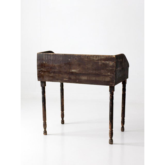 Antique Primitive Painted Wood Writing Desk With Cubbies For Sale - Image 14 of 18
