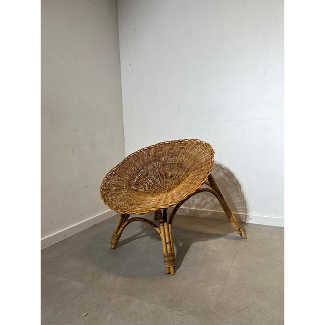 Vintage Rattan Lounge Chair For Sale - Image 5 of 5