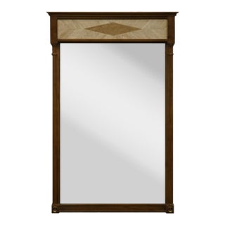 American of Martinsville Banded Walnut British Imperial 31" Dresser / Wall Mirror 6100-4 For Sale