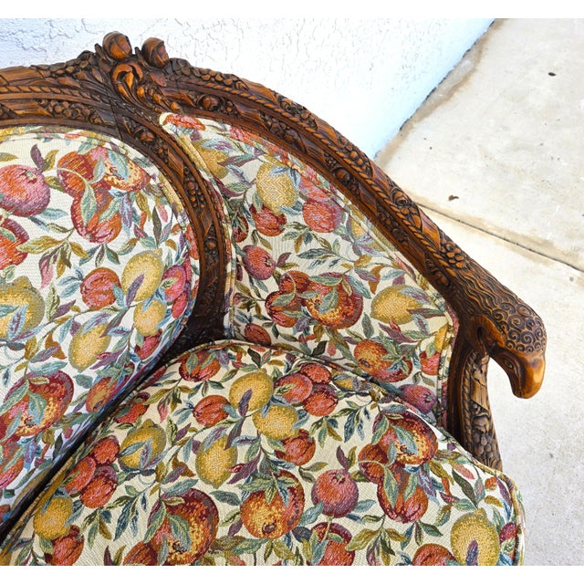 Brown Antique French Regency Rams Heads Walnut Club Lounge Chair For Sale - Image 8 of 18