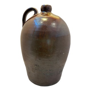 Large 19th-Century English Brown Salt-Glazed Stoneware Jug For Sale