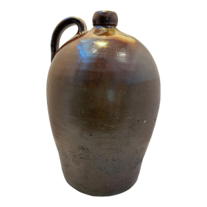 Large 19th-Century English Brown Salt-Glazed Stoneware Jug