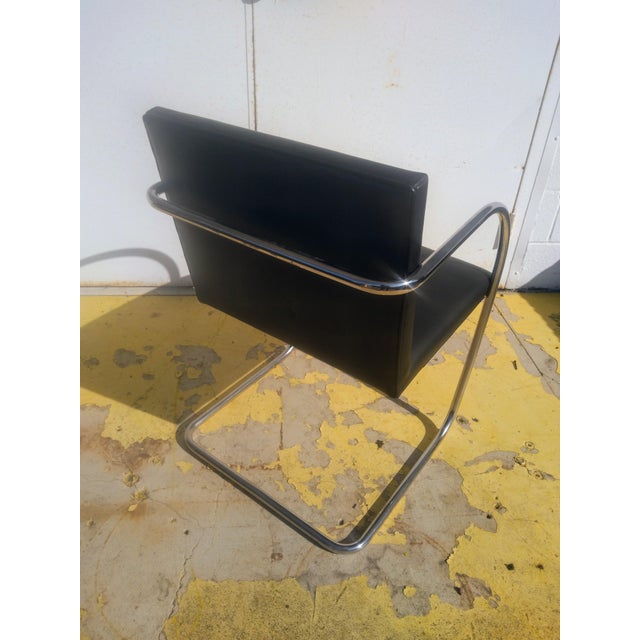 Metal Late 20th Century Knoll Brno Tubular Leather Armchair For Sale - Image 7 of 8