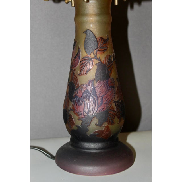 Glass Glass Paste Mushroom Lamp by Emile Gallé, 1980s For Sale - Image 7 of 13