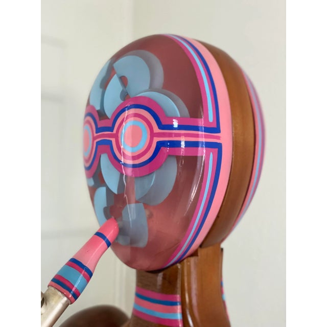 Brown Ms. Bubble by Daniel Meyer Wood and Acrylic Woman Sculpture For Sale - Image 8 of 12