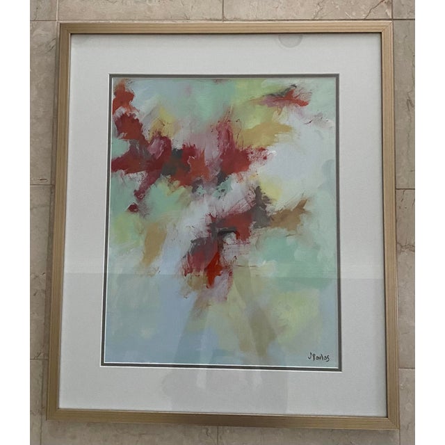 Red Contemporary Abstract Expressionist Painting by Jill Pavlas, Framed For Sale - Image 8 of 8