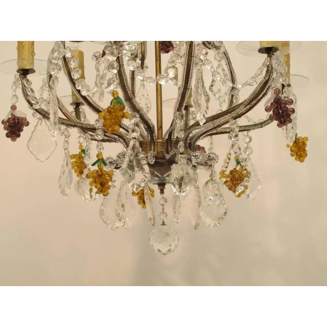 Transparent Italian Beaded Glass Chandelier For Sale - Image 8 of 9
