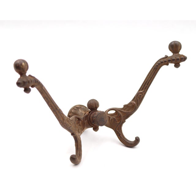 Pair of Antique Victorian Cast Iron Hall Tree Hooks For Sale - Image 4 of 7