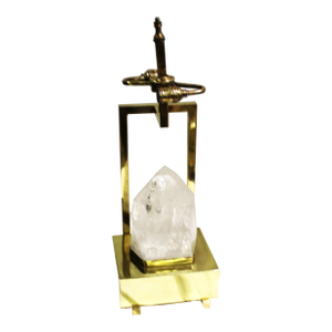 Organic Modern Rock Crystal Lamp High-Polished Brass