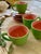 1950s Set of Four (4) MCM Teacups With Saucers in Pink and Green For Sale - Image 10 of 10