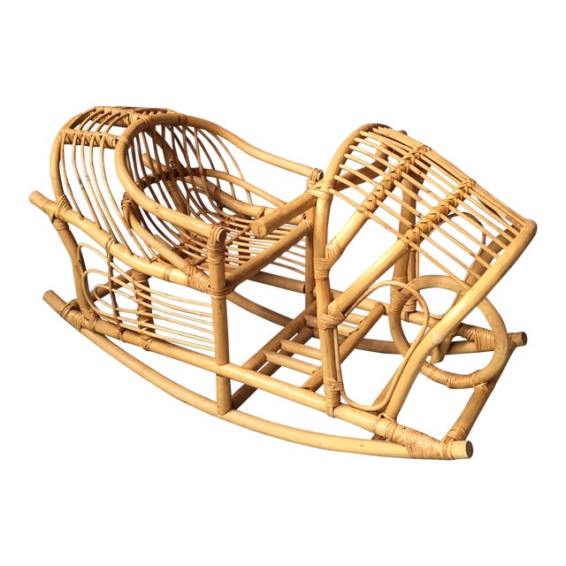 Vintage Child's Rattan Rocking Toy Chairish