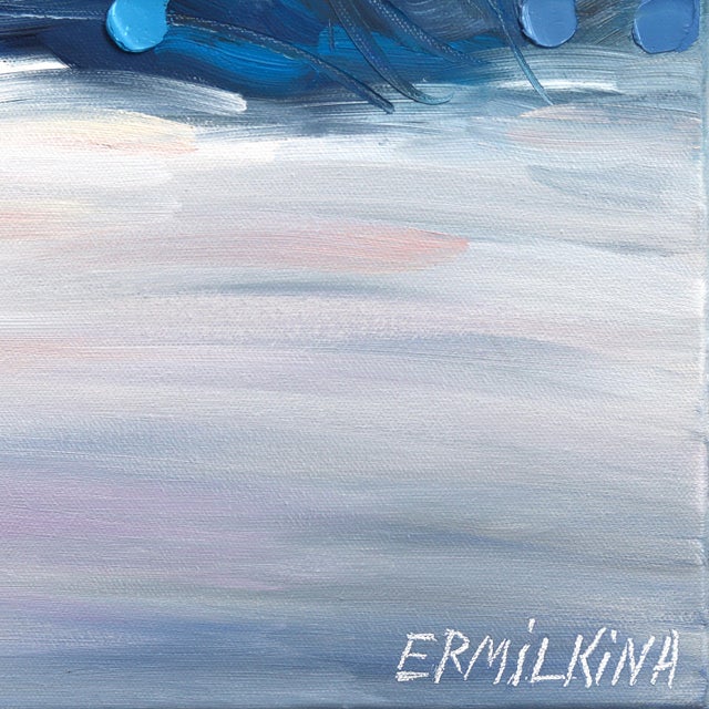 Textile Love Loves Silence - Abstract Figurative Blue Tone Textured Impasto Oil Painting by Ekaterina Ermilkina For Sale - Image 7 of 7