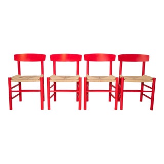 1970s Vintage Børge Mogensen 'J39' Dining Chairs - Set of 4 For Sale