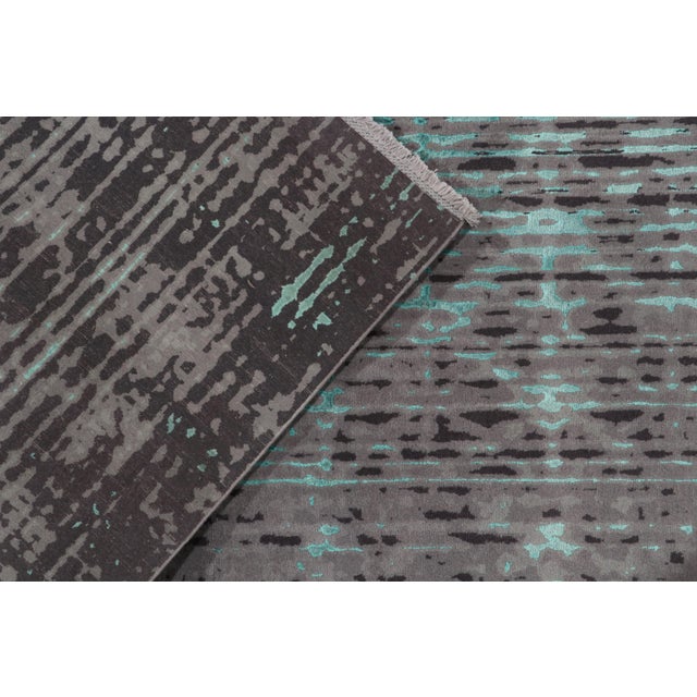 Rug & Kilim’s Contemporary Style Rug in Blue and Gray Abstract Pattern For Sale In New York - Image 6 of 6