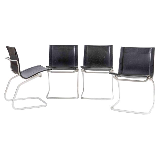 Lia Chairs by Claudio Salocchi, Italy, 1960s, Set of 4 For Sale