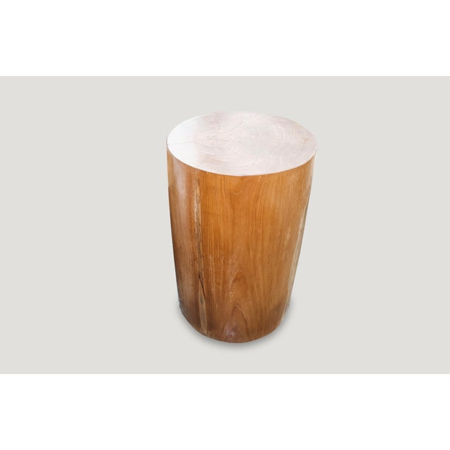 Andrianna Shamaris Natural Teak Wood Pedestal For Sale - Image 4 of 5