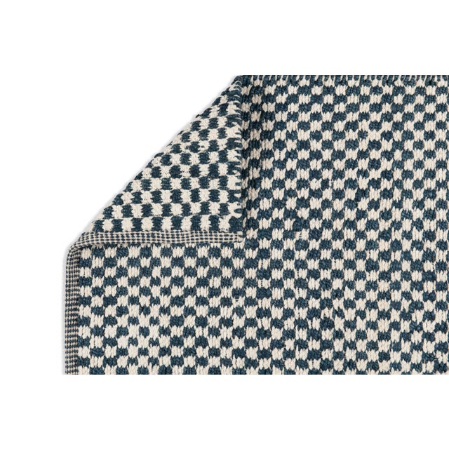 Not Yet Made - Made To Order Part & Parcel Goods Textured Check Rug, 15'x20', Sapphire and Eggshell For Sale - Image 5 of 5