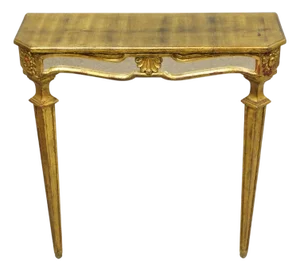 Vintage Italian Venetian Hollywood Regency Gold Gilt Small Wall Console Table