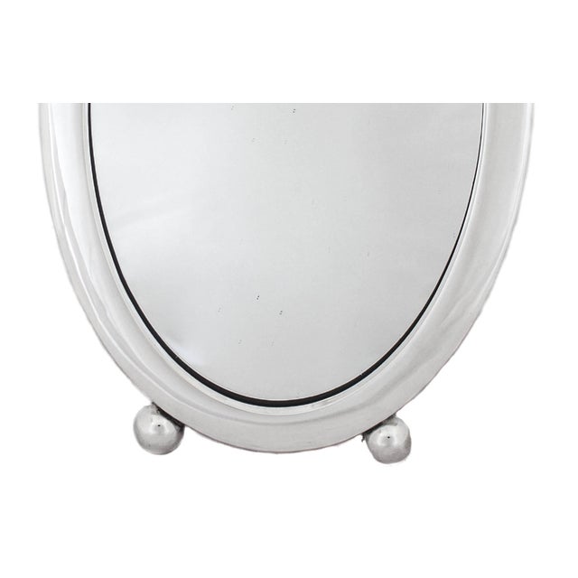 1920s Sterling Silver Art Deco Vanity Mirror For Sale - Image 4 of 6