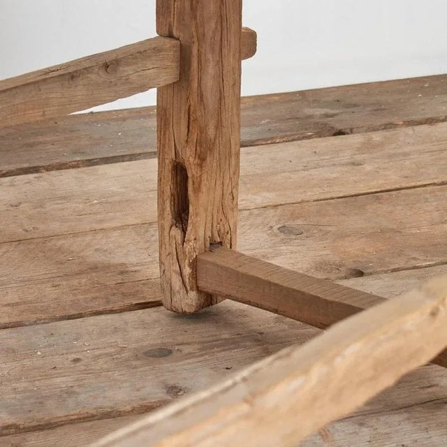 Brown Antique Rustic Elm Coffee Table Ax, 1920s For Sale - Image 8 of 9