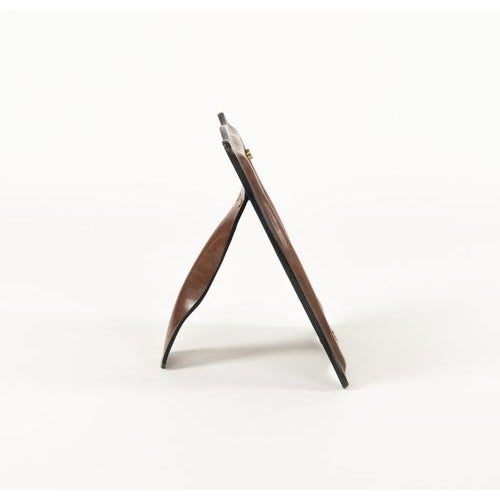 Mid-Century Picture Frame in Curved Leather and Glass, Italy, 1970s For Sale - Image 9 of 15