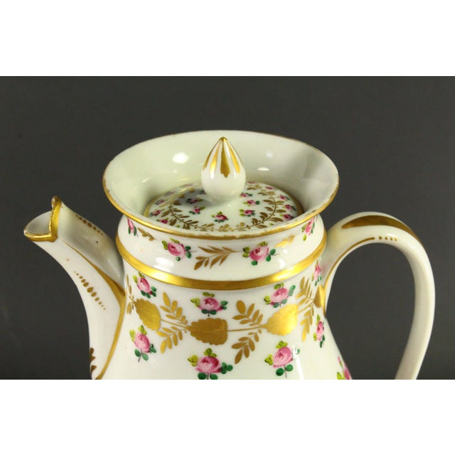 Circa 1810-15 First Empire Old Paris Porcelain Coffee / Tea Pot & Sugar Bowl - 2pcs For Sale - Image 13 of 18