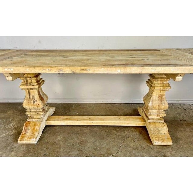 19th. C. Italian Tuscan Style Bleached Walnut Dining Table W/ Leaves For Sale - Image 13 of 15