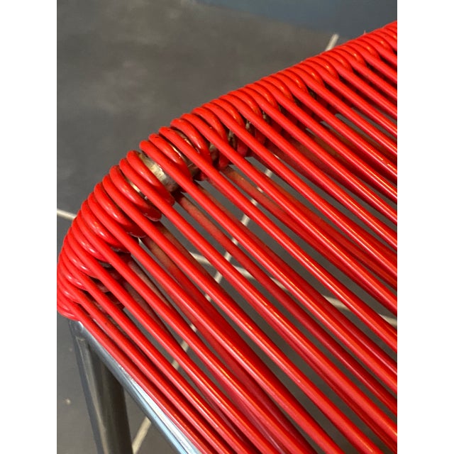1960s Vintage Chrome and Red Spaghetti Chair, 1960s For Sale - Image 5 of 18