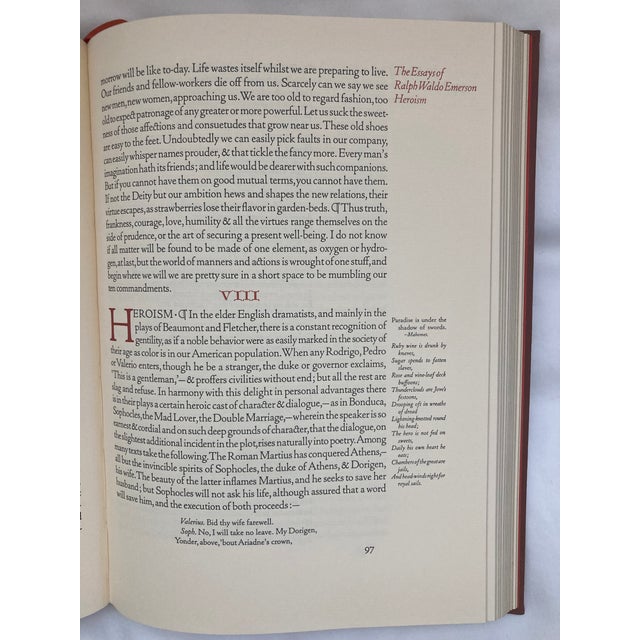 Paper The Essays of Ralph Waldo Emerson / a Vintage Collector’s Edition Volume / 1979 For Sale - Image 7 of 9