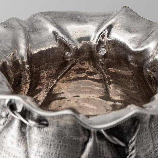 Italian Silver Sack Champagne Cooler by Romeo Miracoli, Milan, 20th Century For Sale - Image 10 of 18