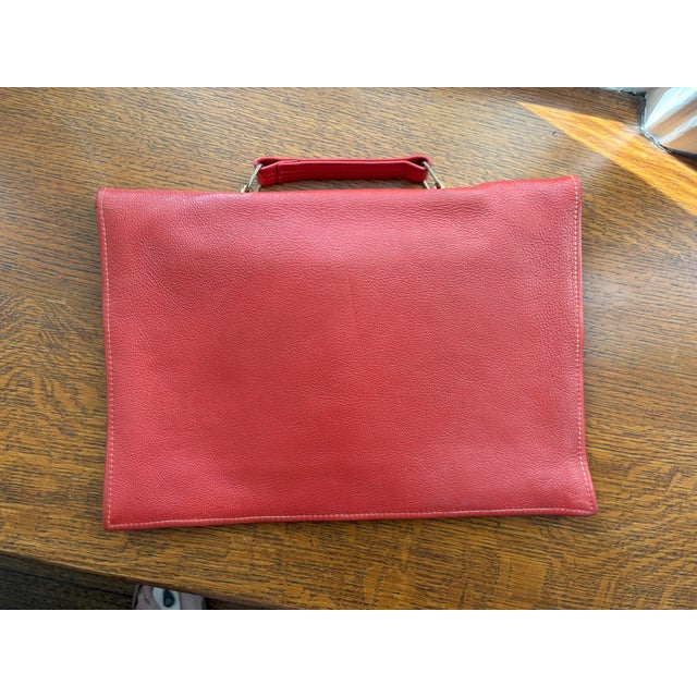Transitional 1960s Vintage Red Bonnie Cashin Coach Portfolio Bag For Sale - Image 3 of 4