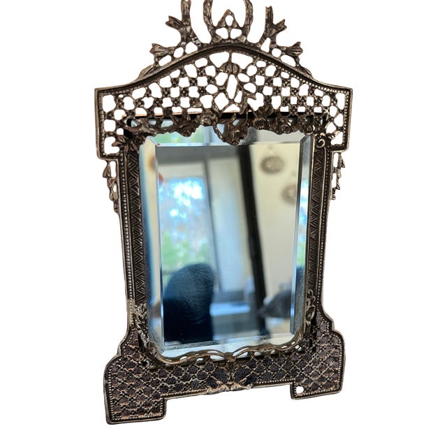 Small Accent Silver Mirror Frame For Sale