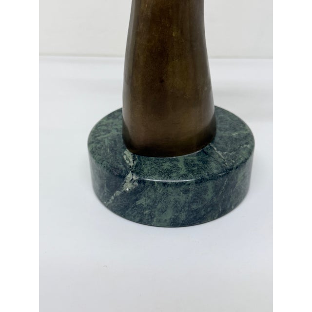Brass Gazelle Sculpture on Variegated Green Marble Base, 1970s For Sale - Image 16 of 18