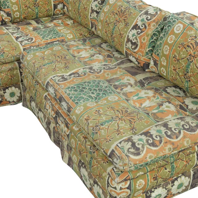 Textile Vintage Henredon 1970's Flowered Sectional Sofa For Sale - Image 7 of 11