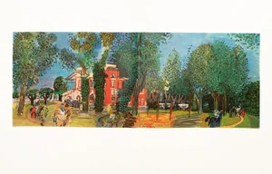 1970 After Raoul Dufy "Paddock at Deauville", Full-Color Parisian Print