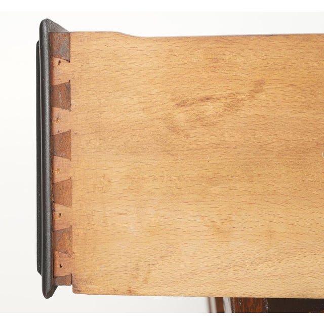 Vintage Victorian Style Oak Barrister Bookcase With Leaded Glass For Sale - Image 9 of 15
