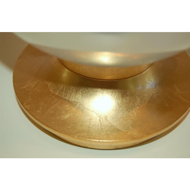 Murano Marbro Murano White Opaline Glass Lamps For Sale - Image 4 of 9