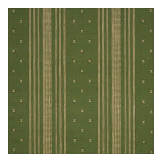 Schumacher Imara Stripe Fabric in Green For Sale