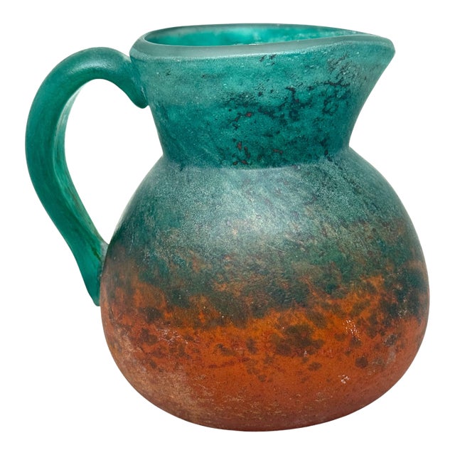 Georges De Feure (1868–1943) Pâte De Verre Glass Pitcher, Paris, Circa 1910 For Sale