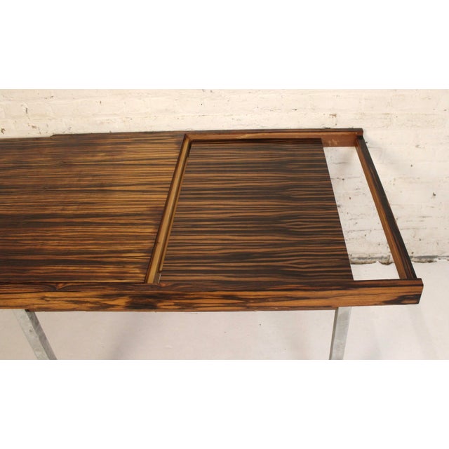 Mid-Century Modern Macassar and Chrome Dining Table Attributed to Fritz Schroder K.-G. For Sale - Image 10 of 18