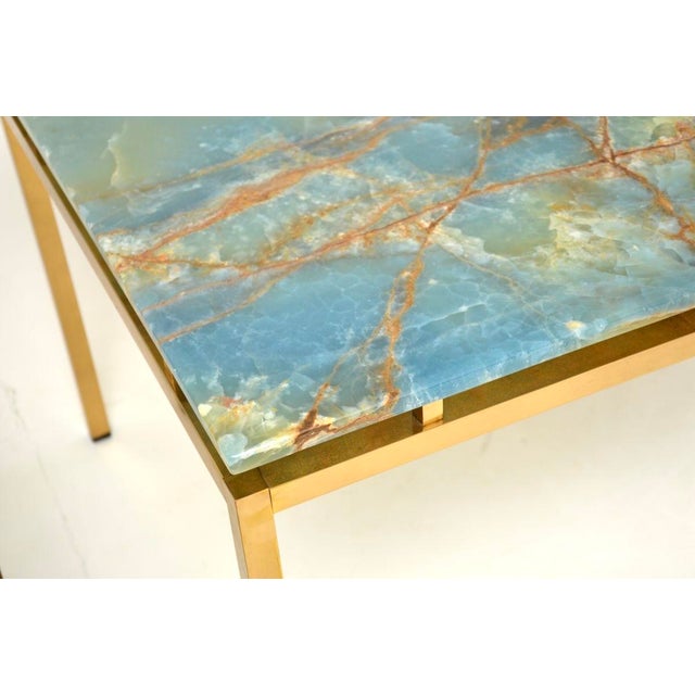 1970s Vintage Italian Brass and Marble Side Tables, 1970s, Set of 2 For Sale - Image 5 of 10