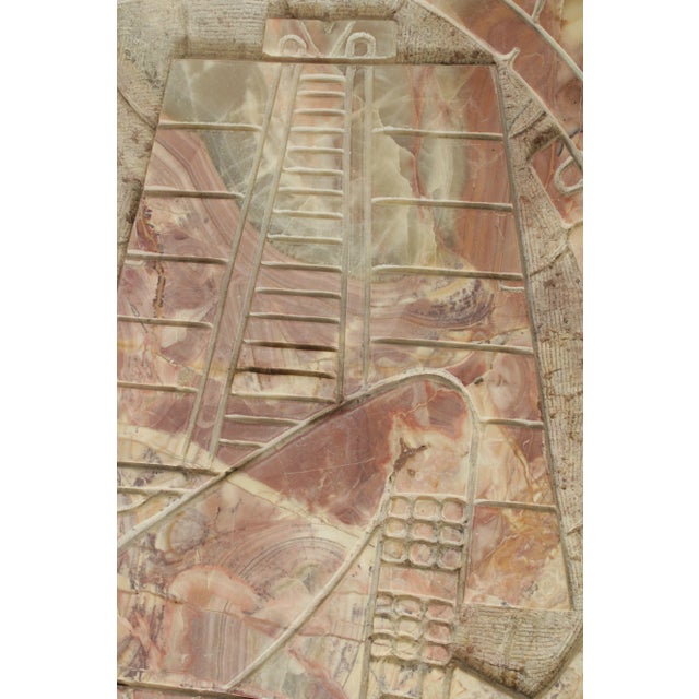 Mid Century Carved Onyx Mayan Style Large Square Coffee Table For Sale - Image 12 of 13