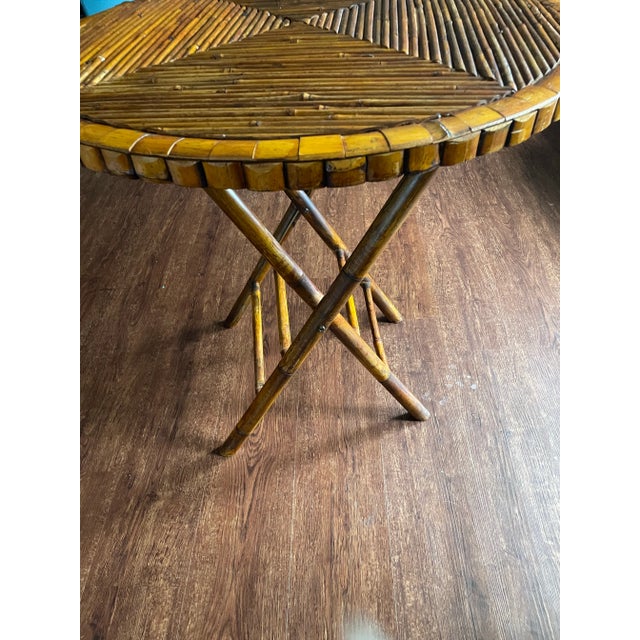 Mid 20th Century Mid 20th Century Tortoise Bamboo Folding Table. For Sale - Image 5 of 10