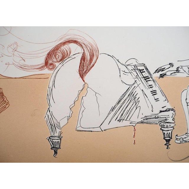 Salvador Dali, Nude, Iberian Landscape, Surrealist Virtuoso and Piano Hair, 1980, Engraving For Sale - Image 4 of 8