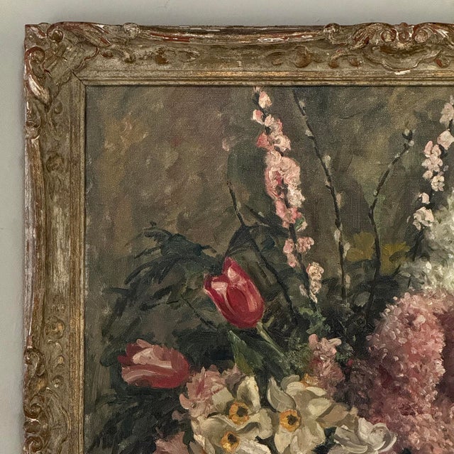 Wood Framed Still Life Oil Painting on Canvas by Jozef Callaerts (1896-1965) For Sale - Image 7 of 16